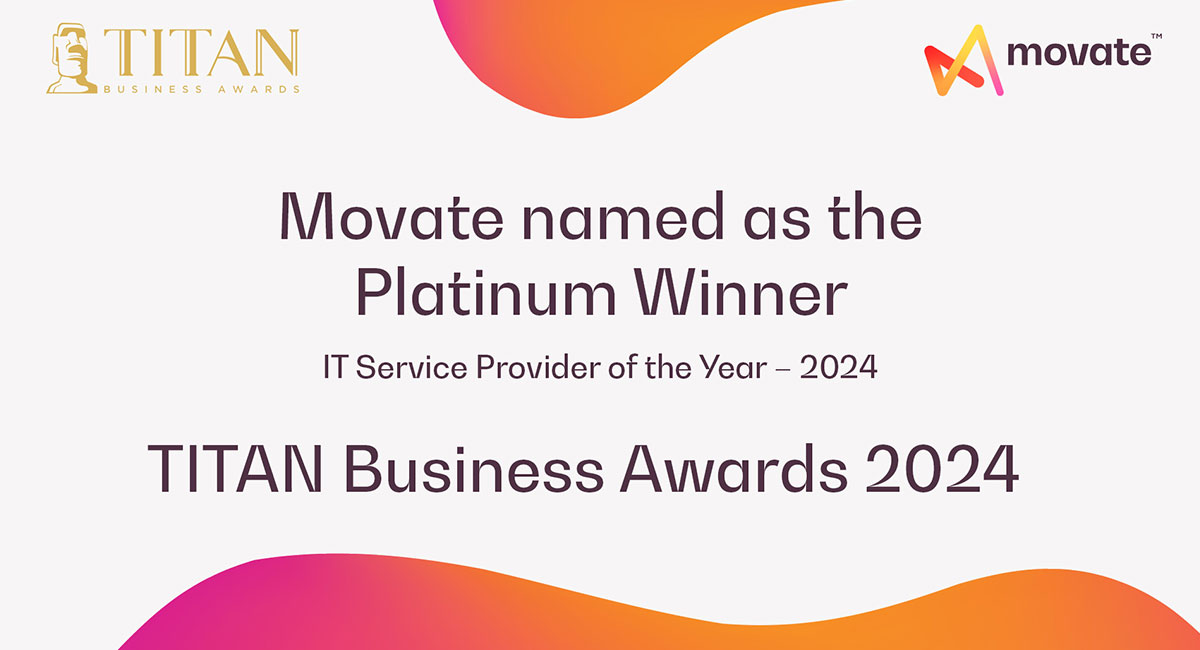 Movate as an IT services outsourcing provider by Titan Business Awards 2024